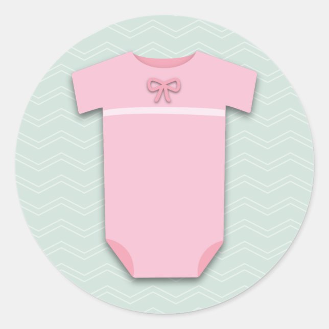 Sticker Rond Bodysuit fille baby shower (Devant)