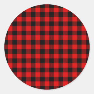 Sticker Rond Boeuf noir rouge à bison à bille Vérifier Noël