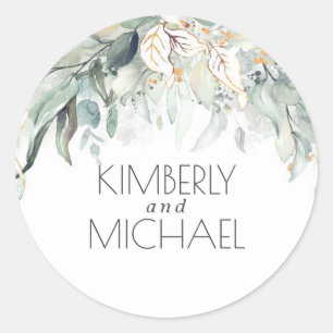 Sticker Rond Bohème Aquarelle Verdure Été romantique