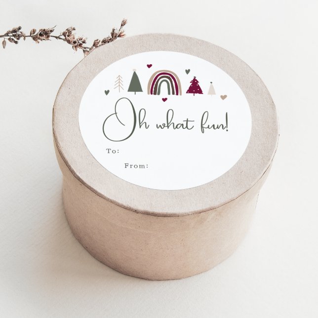 Sticker Rond Boho Arc En Ciel & Coeurs Oh Quel Amusement À Part (Créateur téléchargé)