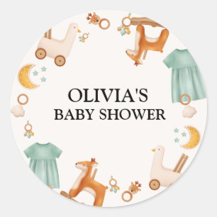 Sticker Rond Boho Baby Girl Baby shower de vêtements