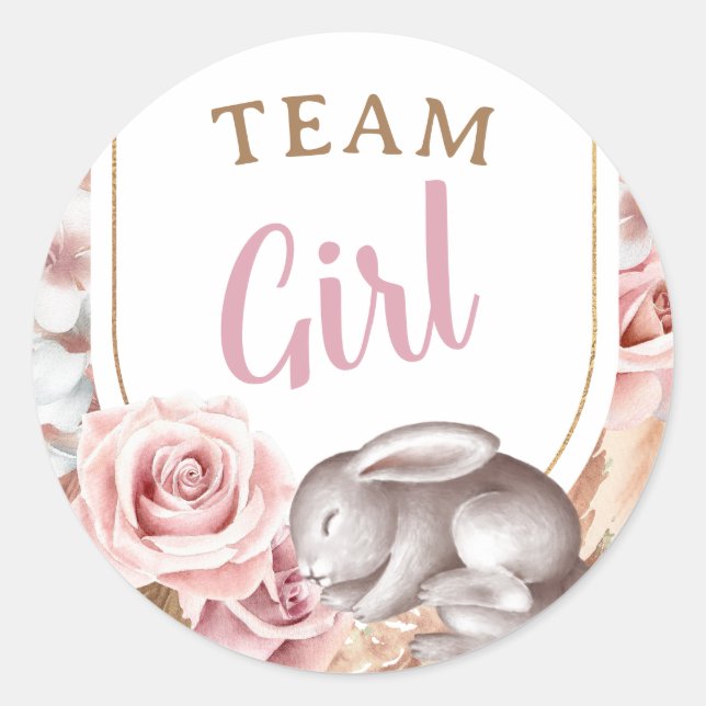 Sticker Rond Boho Baby He or She Genre Reveal Guess Girl (Devant)