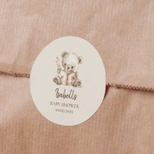 Sticker Rond Boho Bearly Wait Livre d'Histoires Ours Fête de Na