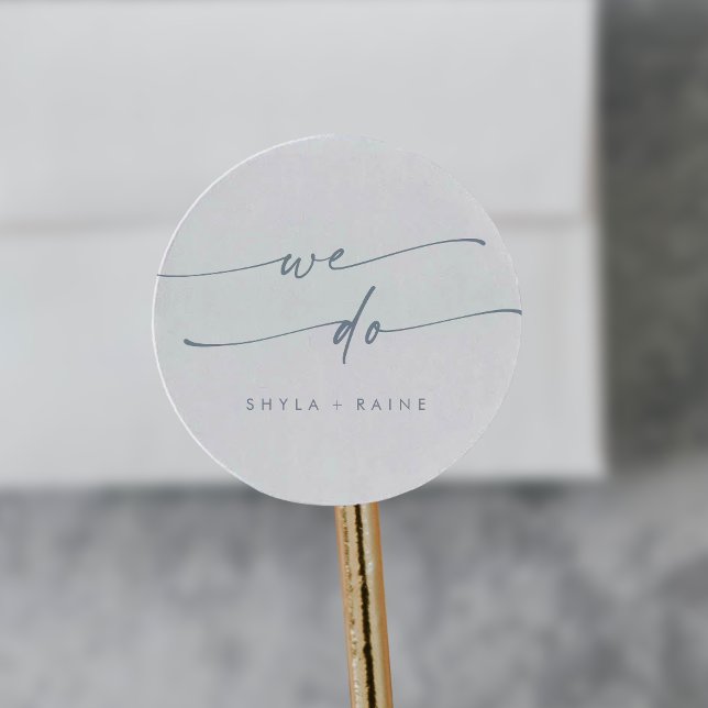 Sticker Rond Boho Chic Ardoise Bleu Nous Faisons Enveloppe Phoq (Créateur téléchargé)
