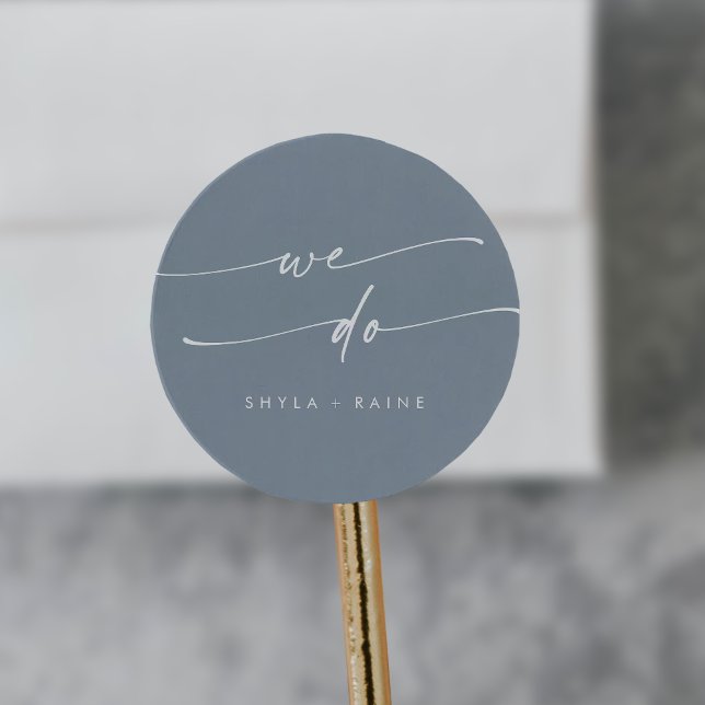 Sticker Rond Boho Chic Dusty Bleu Nous Faisons Enveloppe Phoque (Créateur téléchargé)