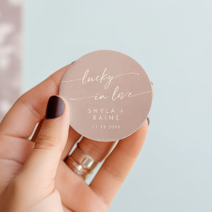 Sticker Rond Boho Chic Dusty Rose rose Lucky En Amour Favoriser