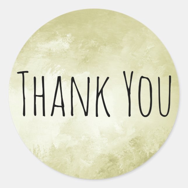 Sticker Rond Boho Chic, Merci Or Moderne (Devant)