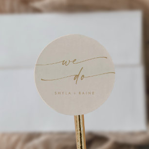 Sticker Rond Boho Chic Or Vintage Nous Faisons Enveloppe Phoque