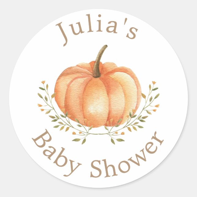 Sticker Rond Boho Citrouille Automne Autumn Foliage Baby shower (Devant)