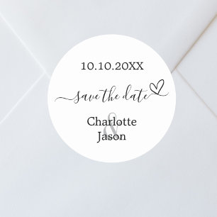 Sticker Rond Boho coeur mariage Enregistrer la date