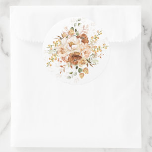 Sticker Rond Boho d'automne Burange Orange Mariage de jardin