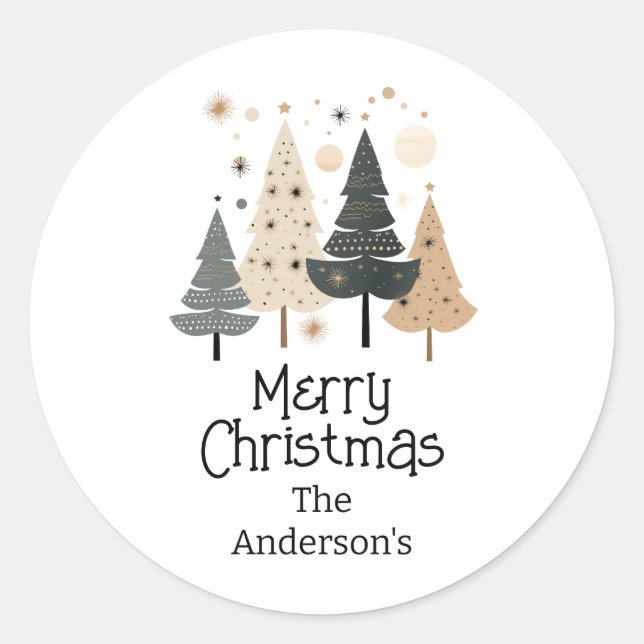 Sticker Rond Boho de Noël (Devant)