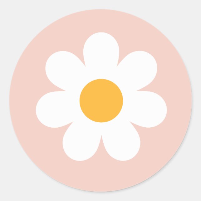 Sticker Rond Boho Floral Daisy Fête d'anniversaire Super Faveur (Devant)