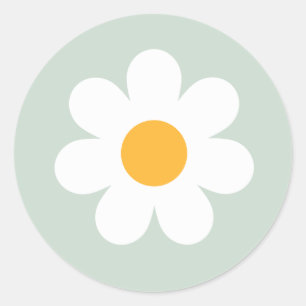 Sticker Rond Boho Floral Daisy Fête d'anniversaire Super Faveur