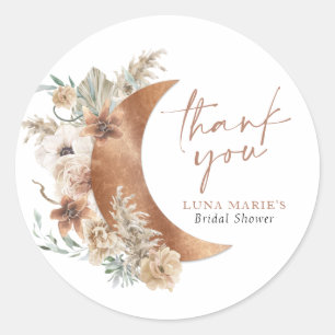 Sticker Rond Boho Floral Merci Over the Moon