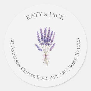 Sticker Rond Boho Flowers Mariage Suite Adresse de retour