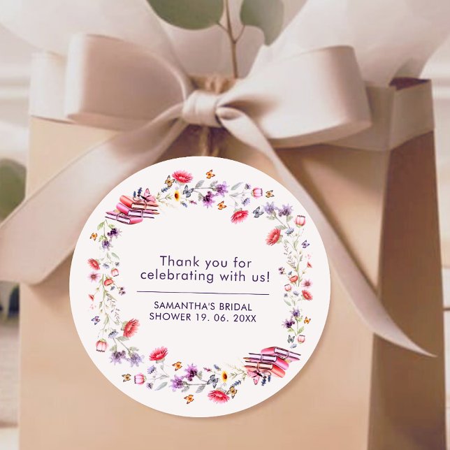 Sticker Rond Boho Lavender Wildflower New Chapter Favor  (Créateur téléchargé)