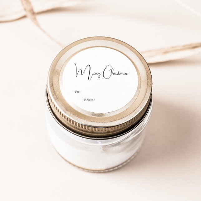 Sticker Rond Boho Moderne Joyeux Noël À De (Créateur téléchargé)