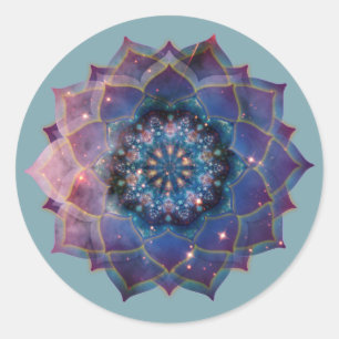 Sticker Rond Boho Nebula Bloom Conception de Mandala