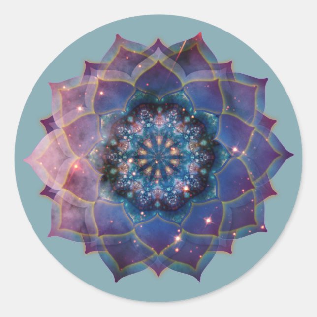 Sticker Rond Boho Nebula Mandala, Mystique (Devant)