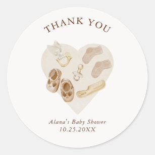 Sticker Rond Boho Nursery Chic Baby shower Merci
