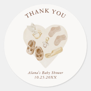 Sticker Rond Boho Nursery Chic Baby shower Merci