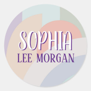 Sticker Rond Boho Pastel Rainbow