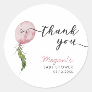 Sticker Rond Boho Pink Balloon Garland Baby shower Favoriser