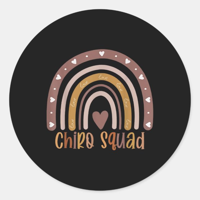 Sticker Rond Boho Rainbow Chiro Squad Chiropracteur Docteur Chi (Devant)