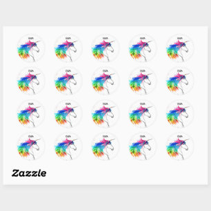Sticker Rond Boho Rainbow Cute Girls Unicorn Kids