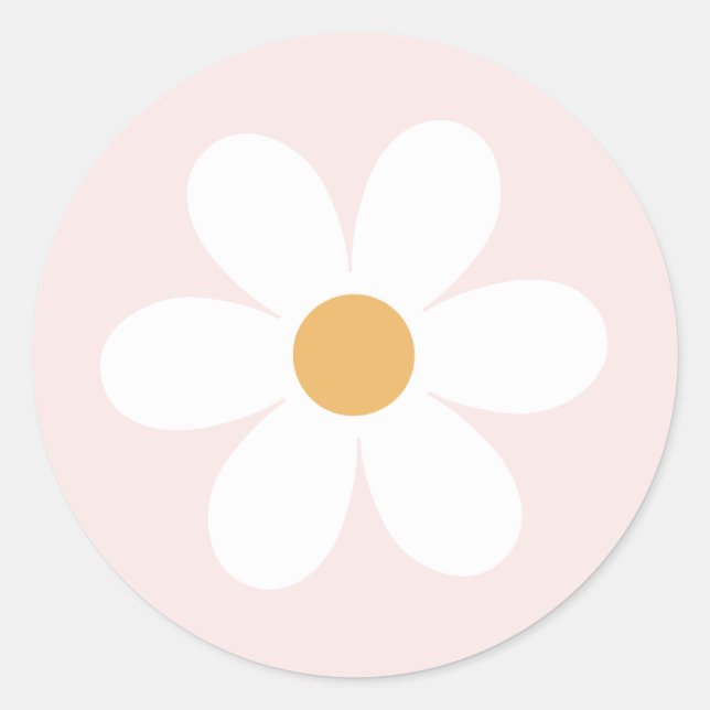 Sticker Rond Boho rose pâle (Devant)