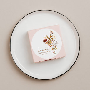 Sticker Rond Boho Rustique Nature Terre Botanique Baby Shower