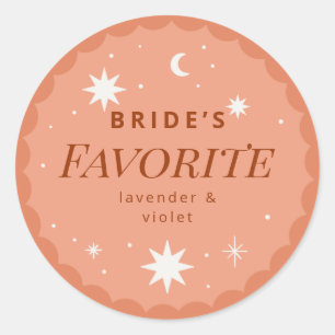Sticker Rond Boho stars favori saveur mariage faveur autocollan