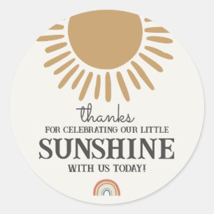 Sticker Rond boho sunshine anniversaire arc-en-ciel préférer au