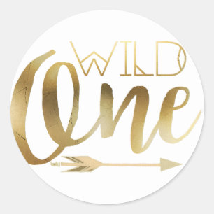 Sticker Rond Boho Wild One   Première fête d'anniversaire