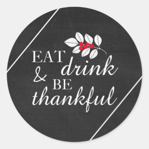 Sticker Rond Boire à manger, tableau de bord Thanksgiving