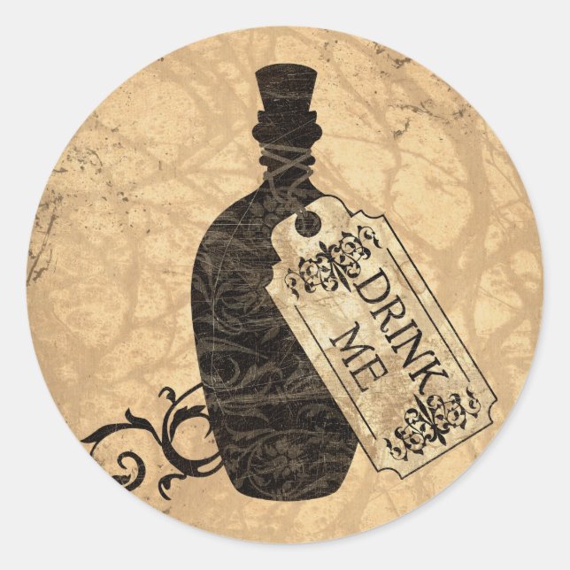 Sticker Rond Boire ma bouteille (Devant)