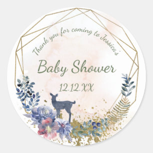 Sticker Rond Bois de cerf floral