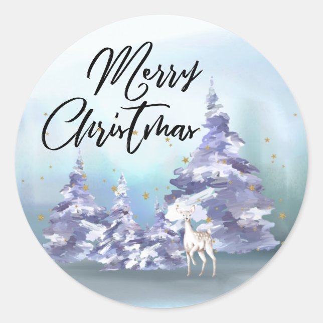 Sticker Rond Bois Joy Enveloppe de Noël (Devant)