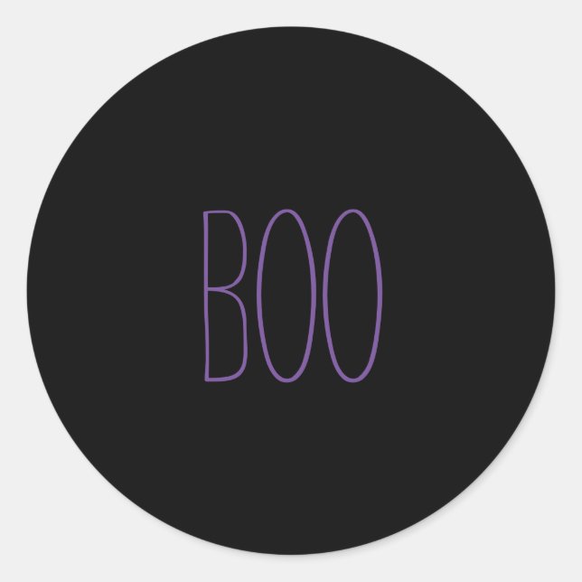 Sticker Rond Bois noir violet éffrayant manuscrit Halloween (Devant)