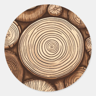 Sticker Rond Bois rond Loges Forêt de bois