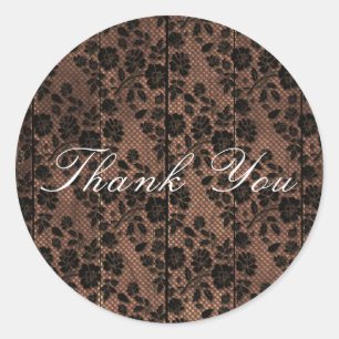 Sticker Rond Bois rustique & dentelle fleurie Lingerie Douche