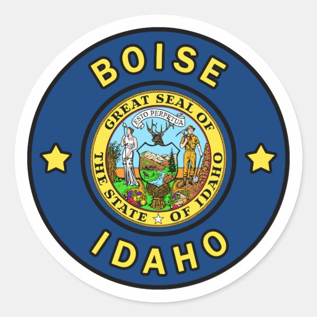 Sticker Rond Boise Idaho (Devant)