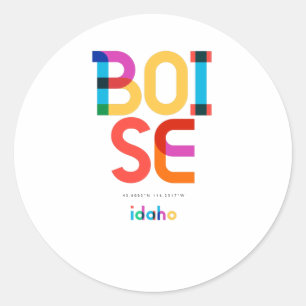 Sticker Rond Boise Idaho Mid Century, Pop Art,