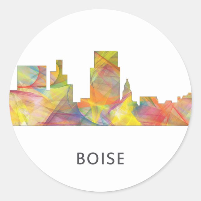 STICKER ROND BOISE IDAHO SKYLINE WB1 - (Devant)