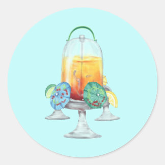 Sticker Rond Boisson tropicale fantaisie pour poules