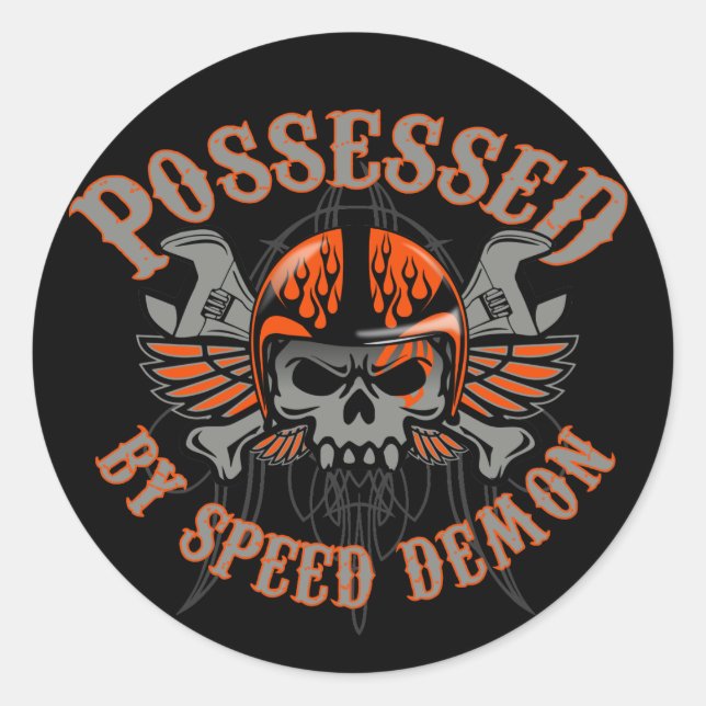 Sticker Rond Boîte à outils Démon de vitesse (Devant)