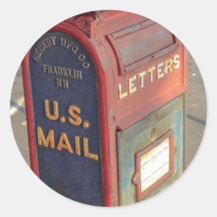 Sticker Rond Boîte aux lettres vintage