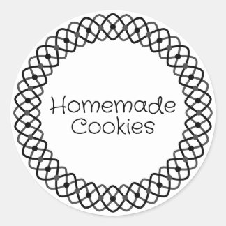 Sticker Rond Boite de boulangerie noire et blanche
