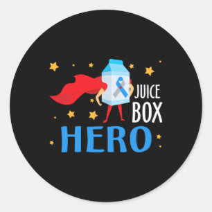 Sticker Rond Boite de jus Hero Type 1 T1d Diabète Diabétique Dé